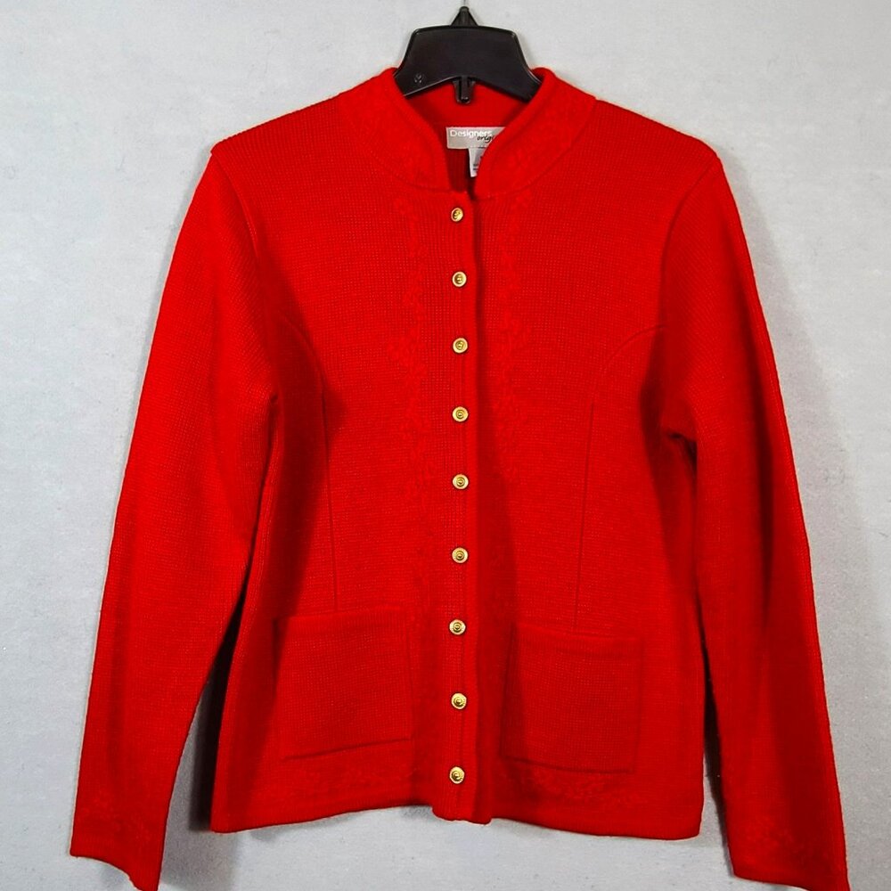 Vintage Designers Studio Originals Sweater Womens Small w/Pockets Buttons Floral